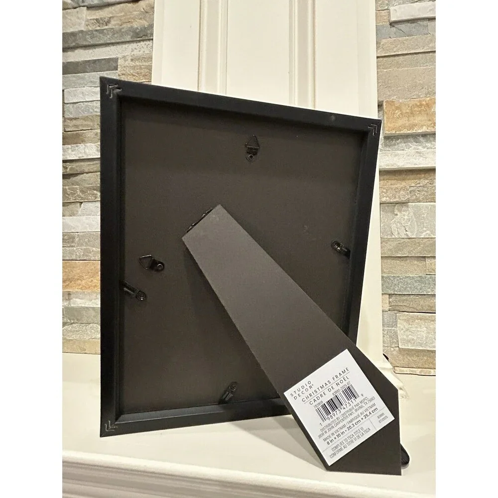 Studio Decor 8x10 Black Matte Plastic Photo Frame, Freestanding Hanging